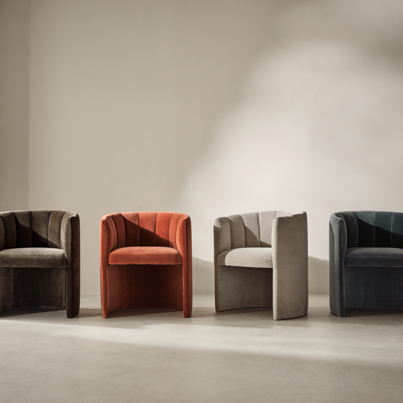 Clark Dark Blue Velvet Dining Armchair - image 8 of 10