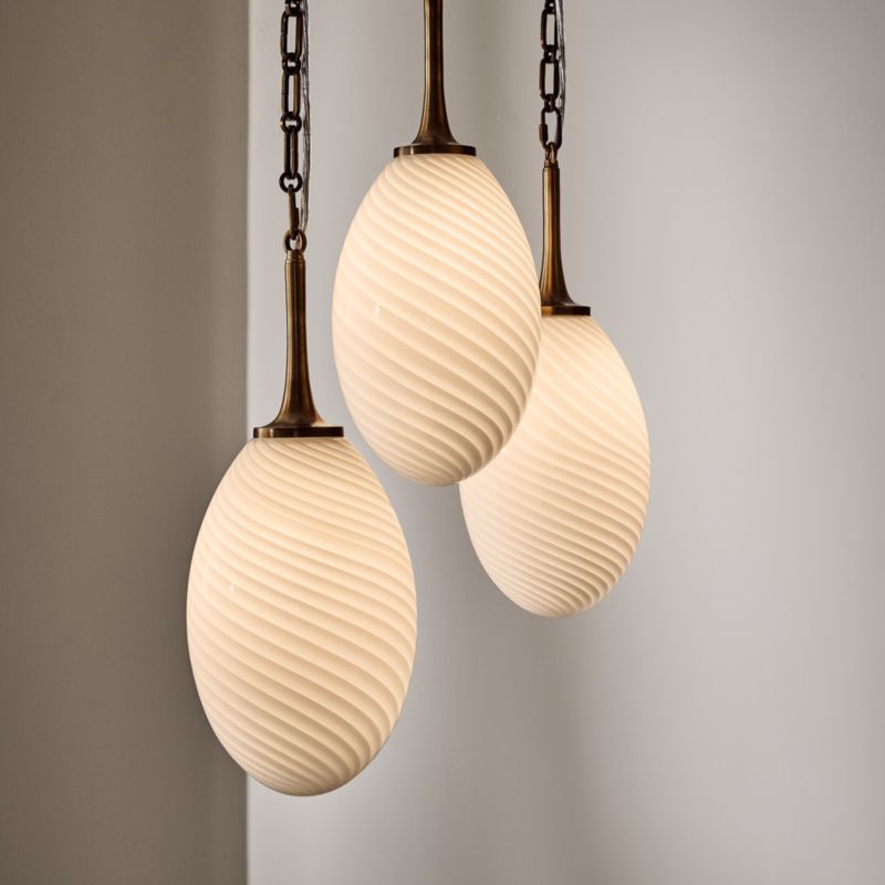 Tiro 3-Light Aged Brass Pendant Light - image 7 of 9