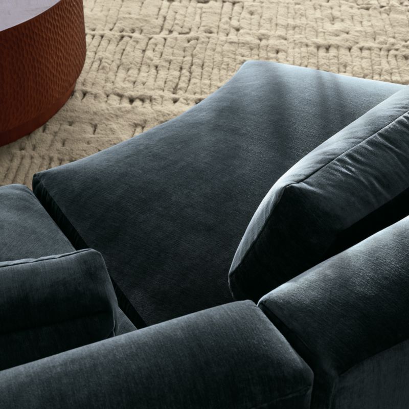 Sonora 2-Piece Curved Blue Performance Velvet Sectional Sofa - image 8 of 10