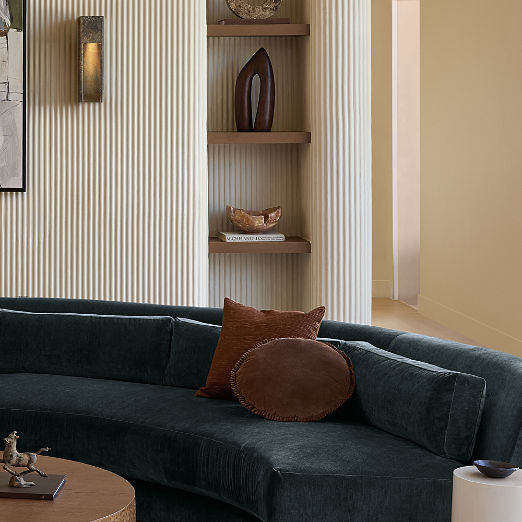 Samir Light Brown Embroidered Organic Cotton Throw Pillow with Down-Alternative Insert 18"x18"