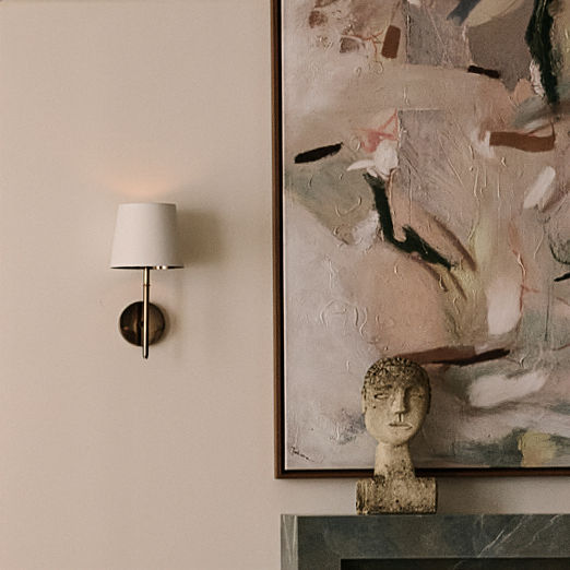 Trey White Leather Wall Sconce