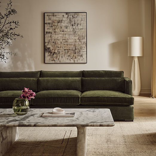 Eastman Green Velvet Sofa (75"-105")