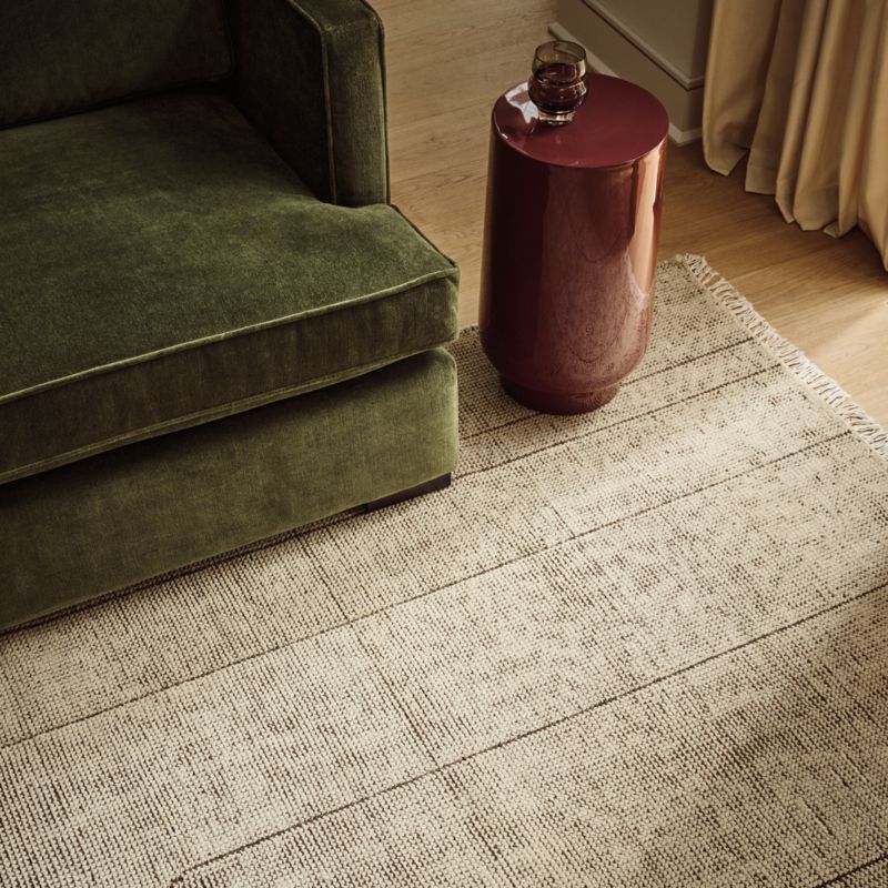 Palos Hand-Knotted Warm White and Tobacco Brown New Zealand Wool Area Rug 8'x10' - image 2 of 8