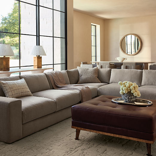 Berkeley 7-Piece U-Shaped Taupe Performance Velvet Sectional
