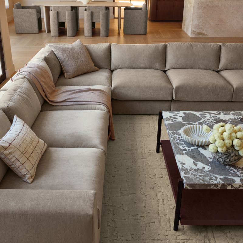Berkeley 5-Piece L-Shaped Taupe Performance Velvet Sectional - image 7 of 10