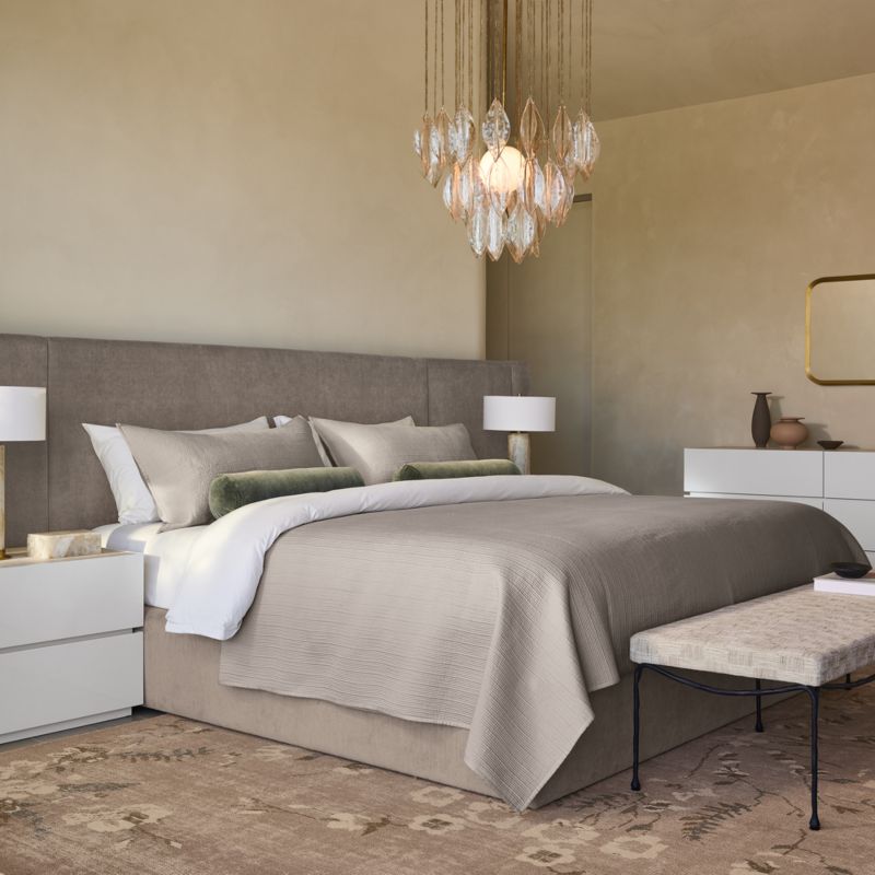 Abbott Grey Velvet Extended King Platform Bed - image 2 of 9