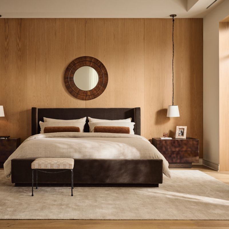 Hudson 2-Drawer Lacquered Dark Brown Wood Nightstand - image 8 of 9