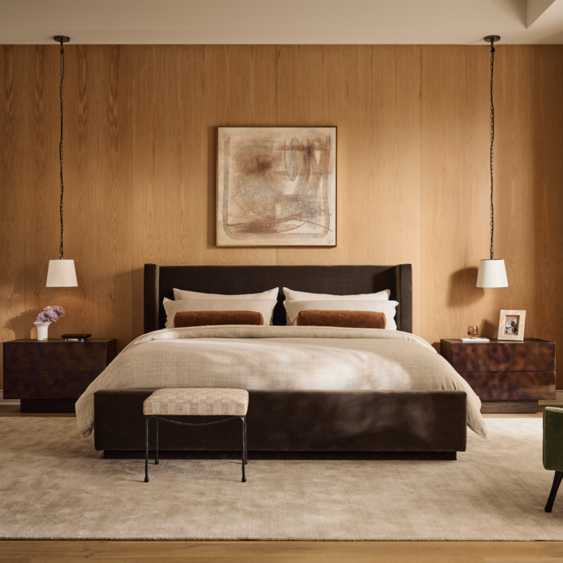 Russell Mink Faux Mohair Upholstered Queen Storage Bed - image 2 of 11