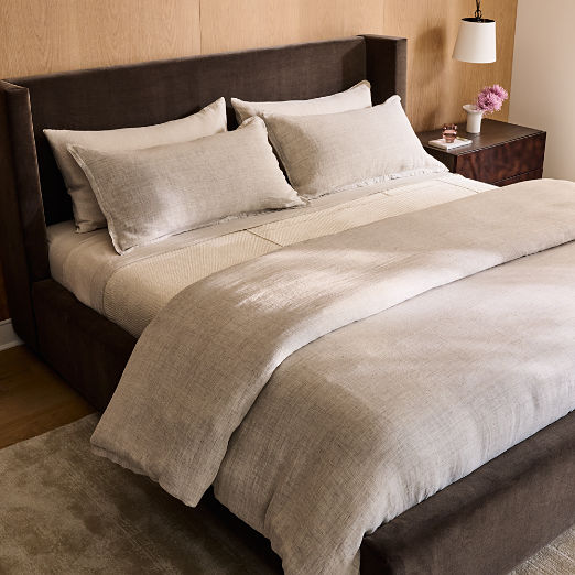 Premier Flax European Heathered Linen Full/Queen Duvet Cover
