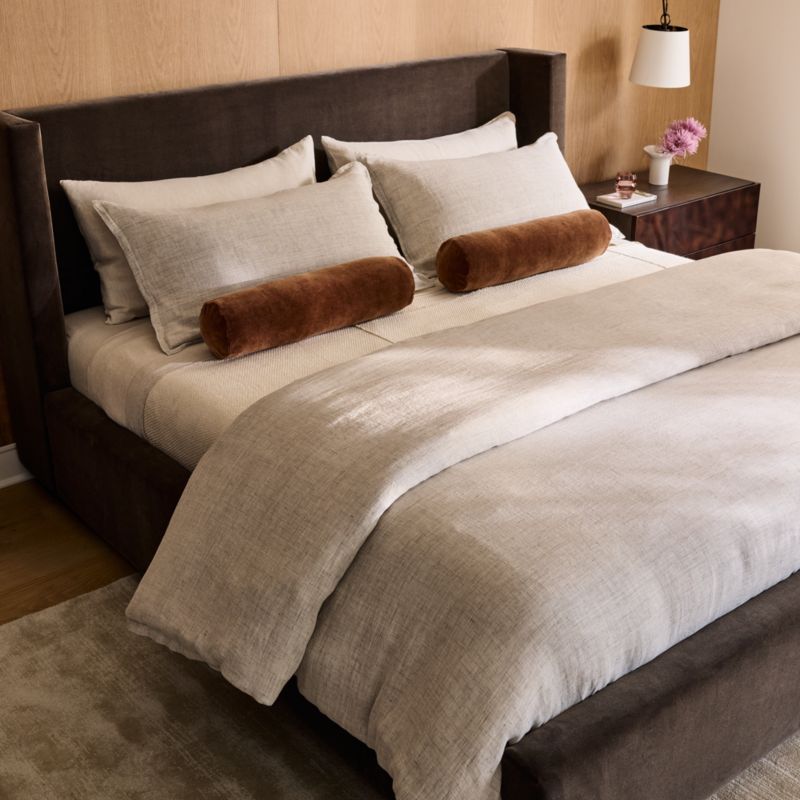 Russell Mink Faux Mohair Queen Storage Bed - image 3 of 11