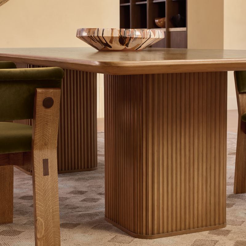 Davison 85" Rectangular Fluted Oak Dining Table - image 7 of 8