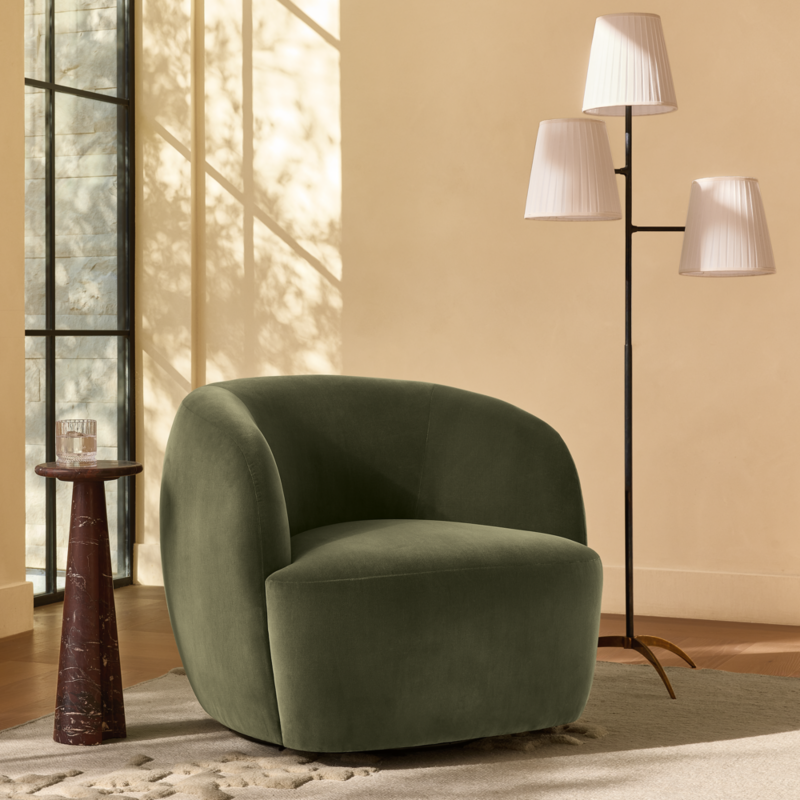 Gwyneth Sage Green Velvet Swivel Chair by goop - image 10 of 13