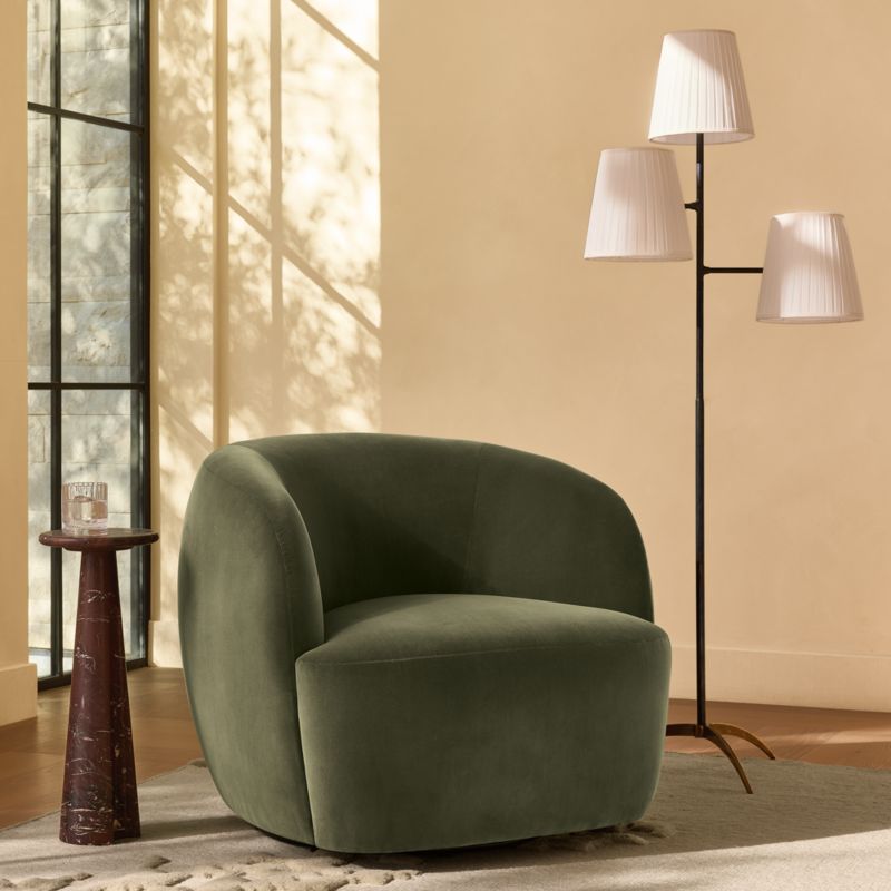 Brandt 3-Light Blackened Brass Floor Lamp with Linen Shade - image 2 of 8
