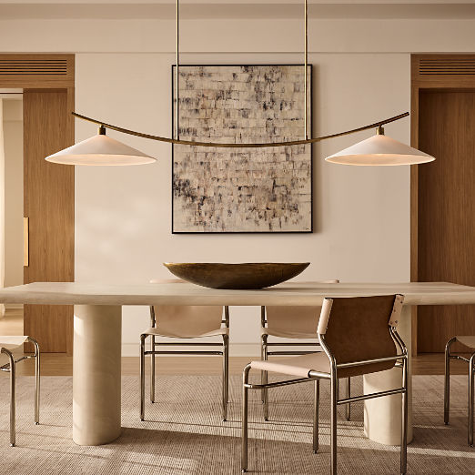 Leo 2-Light Aged Brass Pendant Light