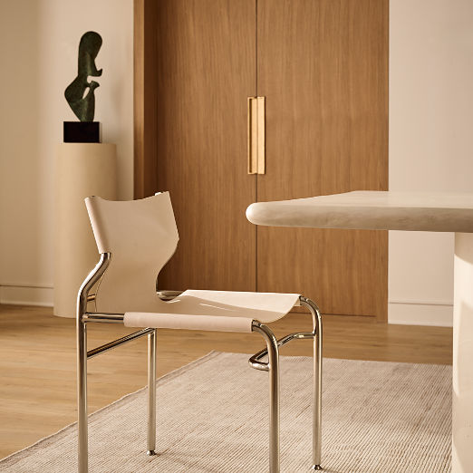 Surf Sling Untanned Leather Dining Chair