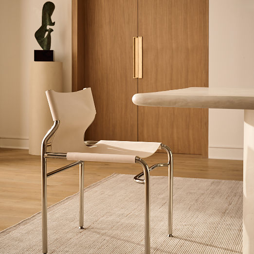 Surf Sling Untanned Leather Dining Chair Set of 4