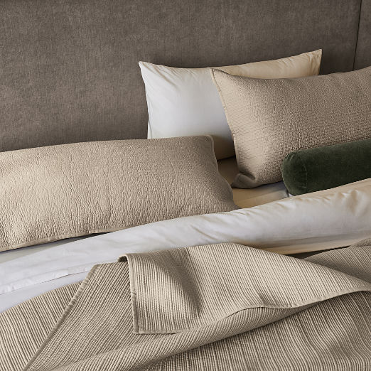 Demar Organic Cotton Sateen Light Taupe Full/Queen Quilt