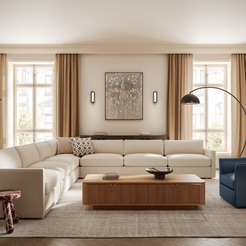 Davison 60" Rectangular Fluted Oak Coffee Table - image 9 of 10