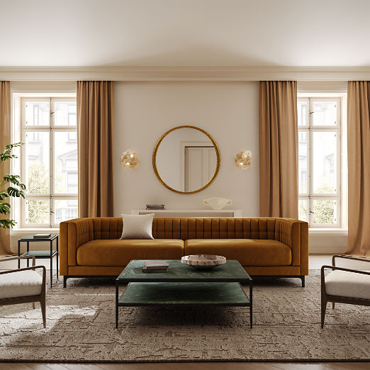 Sergio 44" Green Marble and Iron Square Coffee Table