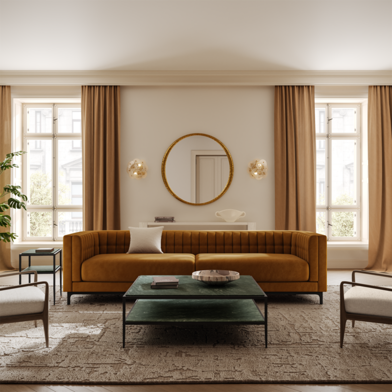 Ambroise 80" Amber Velvet Sofa - image 9 of 12