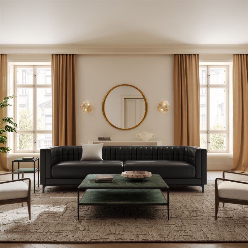 Ambroise 104" Black Leather Sofa - image 15 of 16