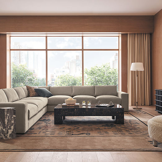 Berkeley 3-Piece L-Shaped Taupe Performance Velvet Sectional