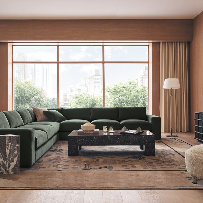 Scatola 60" Rectangle Brown Tiled Resin Coffee Table - image 3 of 10