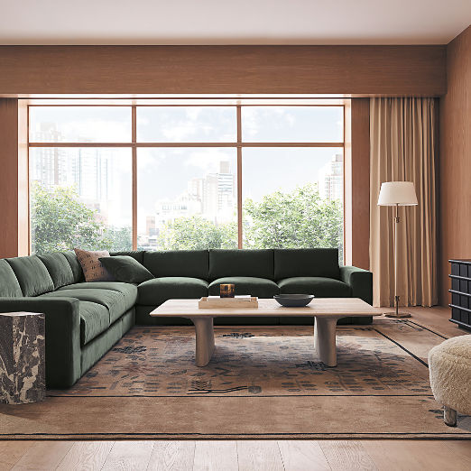 Berkeley 3-Piece Jade Performance Velvet Sectional Sofa