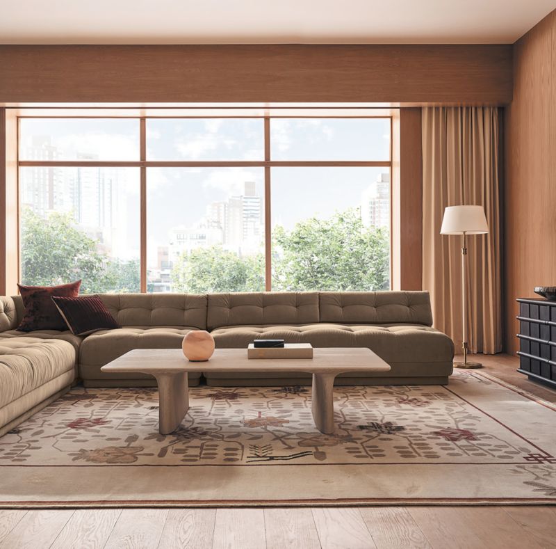 Almera 66" Rectangular Whitewashed Oak Coffee Table