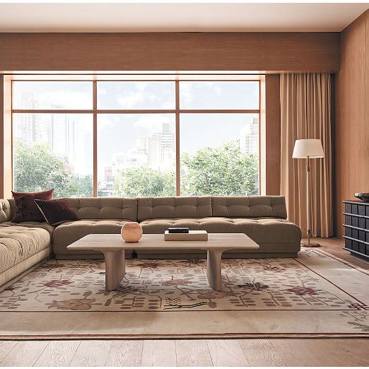 Almera 66" Rectangular Whitewashed Oak Coffee Table