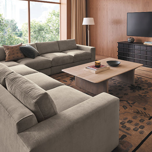 Berkeley 3-Piece Taupe Performance Velvet Sectional Sofa