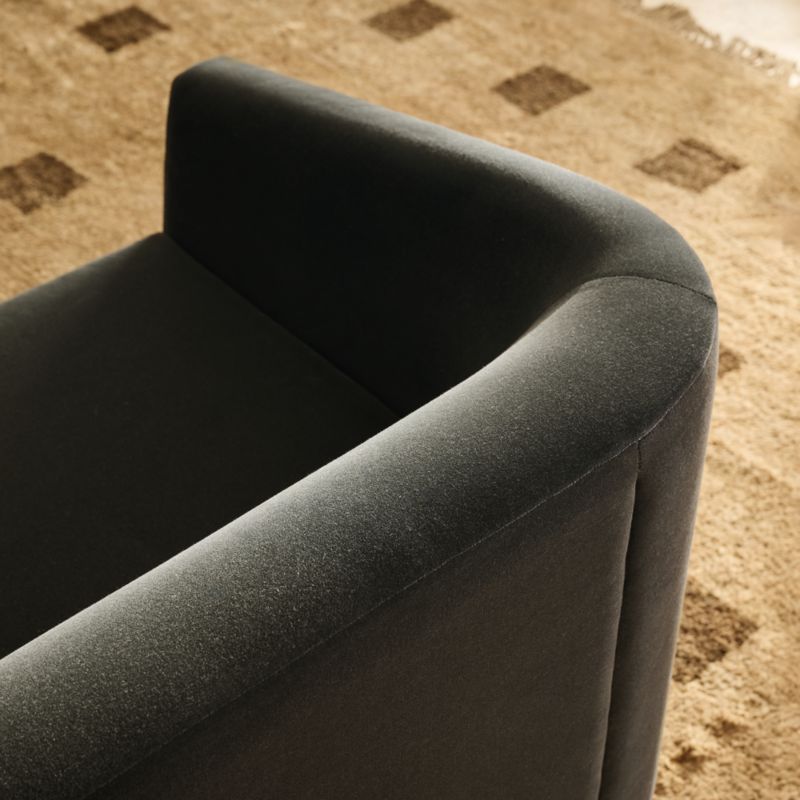 Galerie 100" Dark Grey Velvet Sofa by Todd Snyder - image 8 of 10