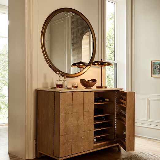 Tribeca Marble and White Oak Bar Cabinet by Todd Snyder