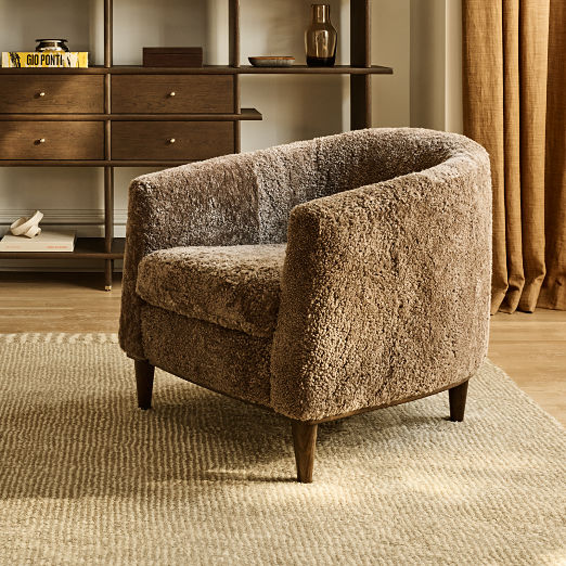 Mayfair Taupe Shearling Accent Chair by Todd Snyder