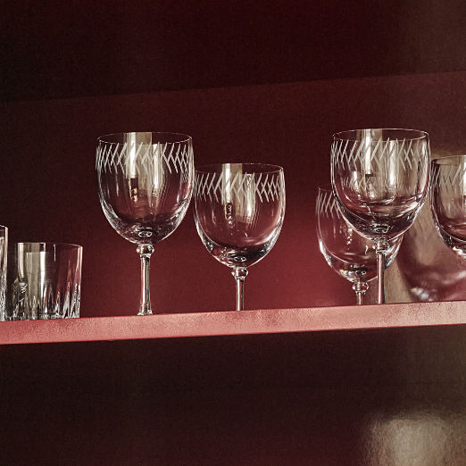 Saint Germain Etched Red Wine Glass by Todd Snyder