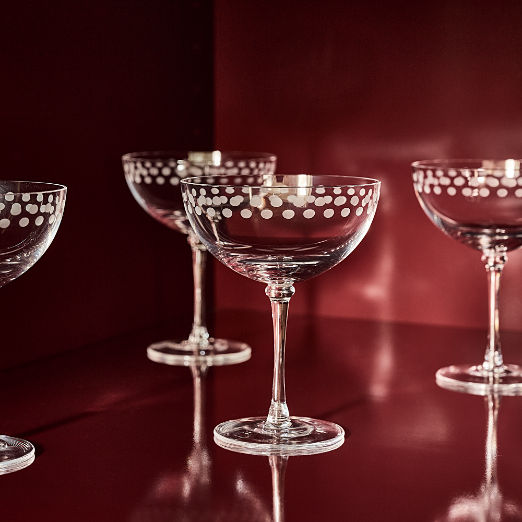 Saint Germain Etched Coupe Glass by Todd Snyder