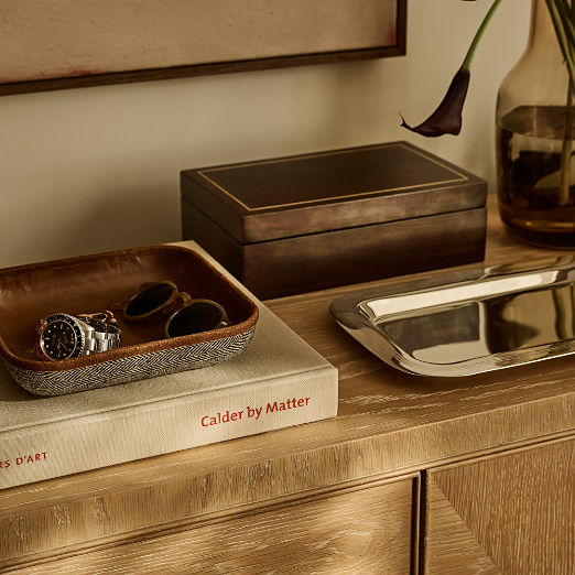 Archivist Leather and Herringbone Square Catchall Dish by Todd Snyder