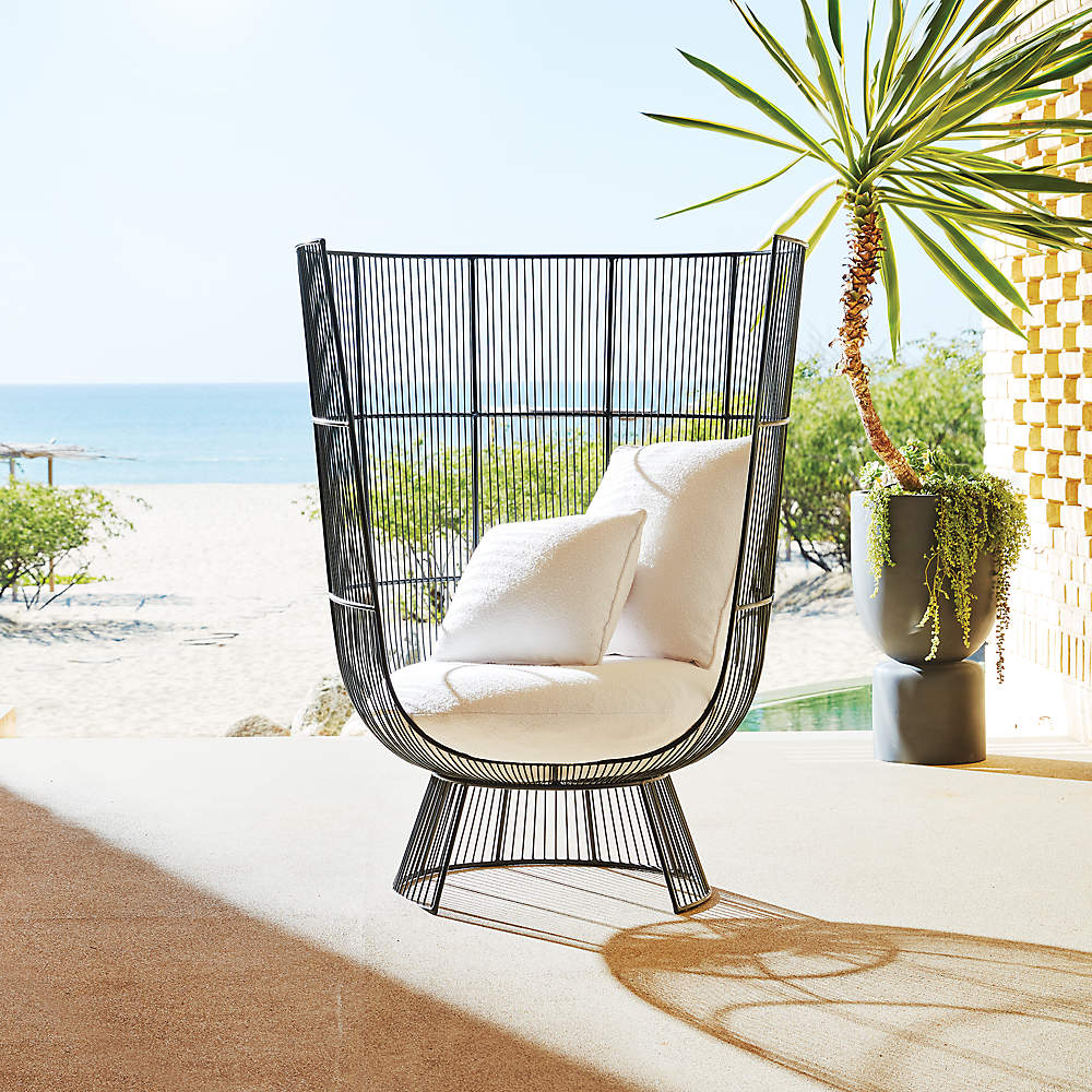 Raine Outdoor Patio Lounge Chair with Boucle Sunbrella Cushions