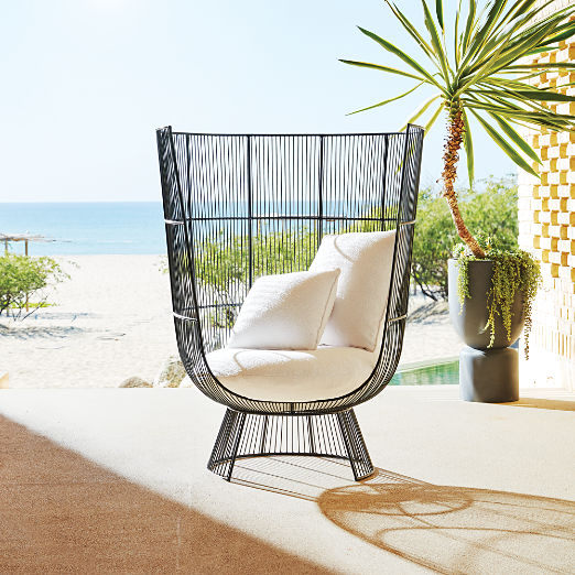 Raine Outdoor Lounge Chair with Boucle Sunbrella Cushions