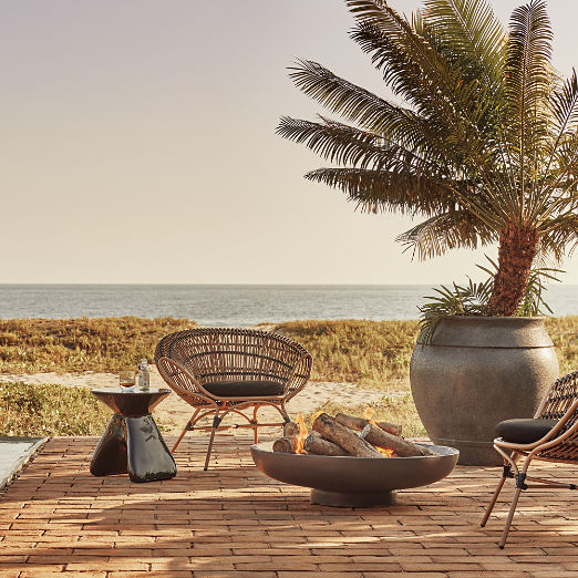 Belly Round Dark Grey Resin Indoor/Outdoor XL Planter 33.5"H