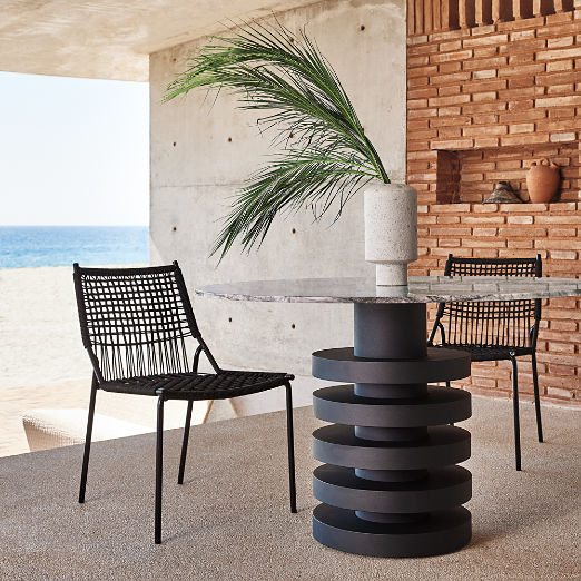 Virve Black Rope Outdoor Dining Chair Set of 4