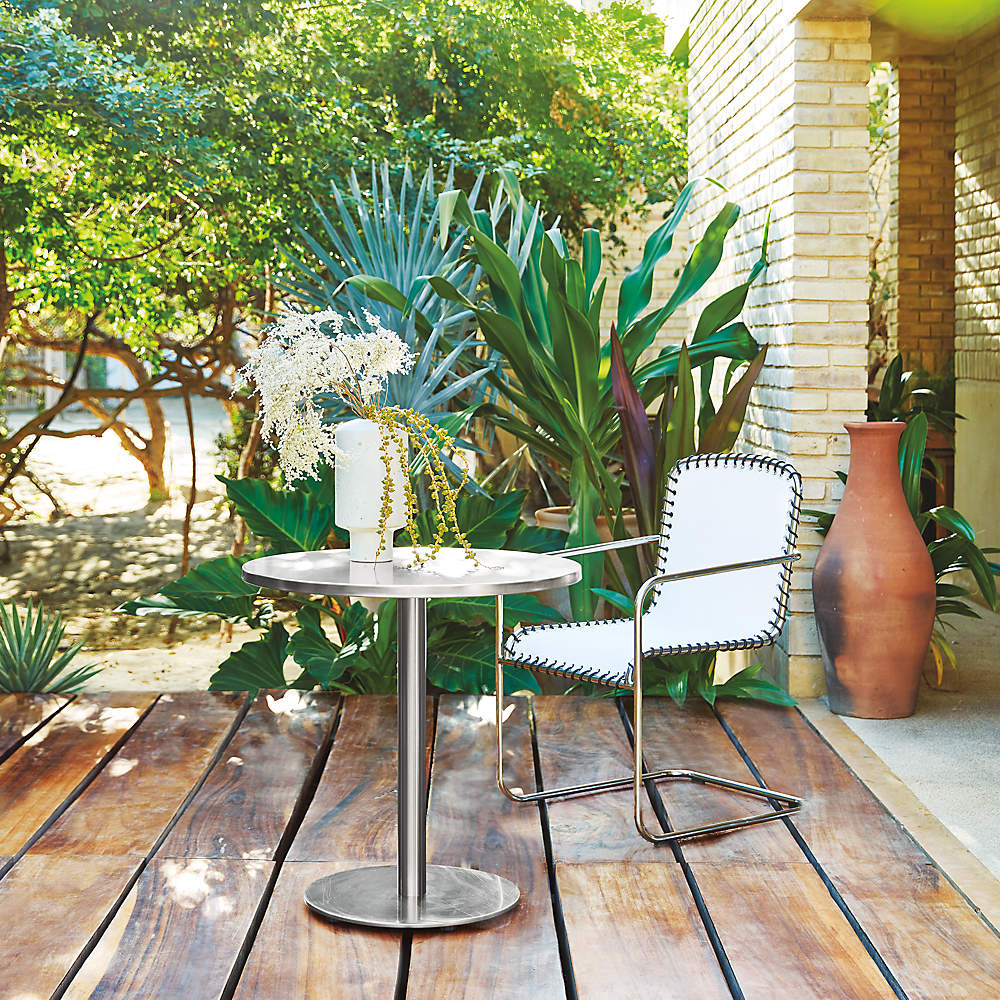 Watermark Stainless Steel Modern Outdoor Patio Bistro Table