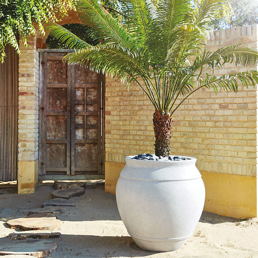 Belly Round White Resin Indoor/Outdoor XL Planter 33.5"