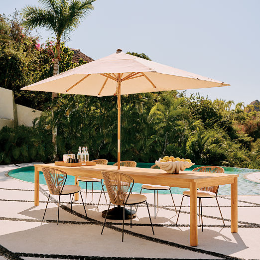 Peek Rattan Dining Chair with Ivory Sunbrella® Cushion Set of 4