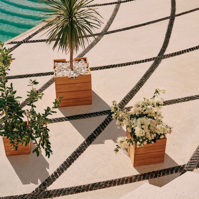 Ferrat Teak Outdoor Planter Small by Ross Cassidy - image 6 of 7