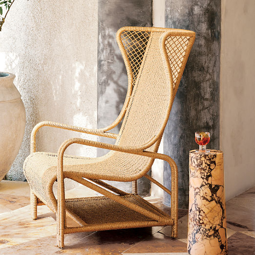 Remo Rattan Wingback Outdoor Lounge Chair