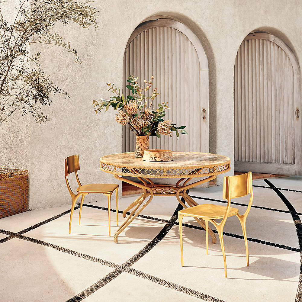Oro Gold Outdoor Patio Dining Chair Reviews CB2