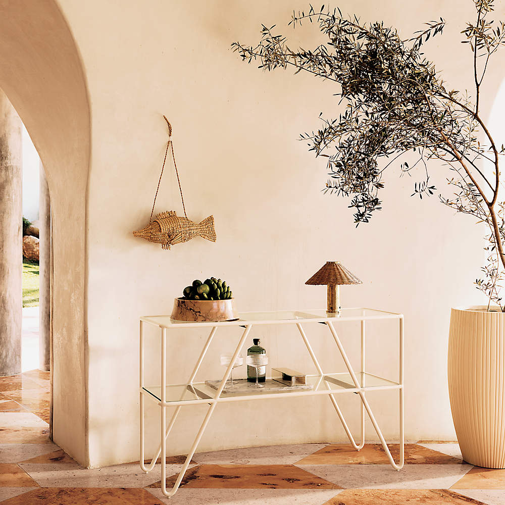 Outdoor console deals table metal