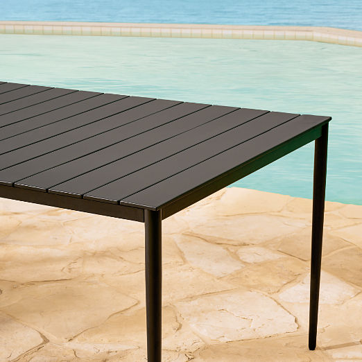 Proux 70" Charcoal Black Metal Outdoor Dining Table
