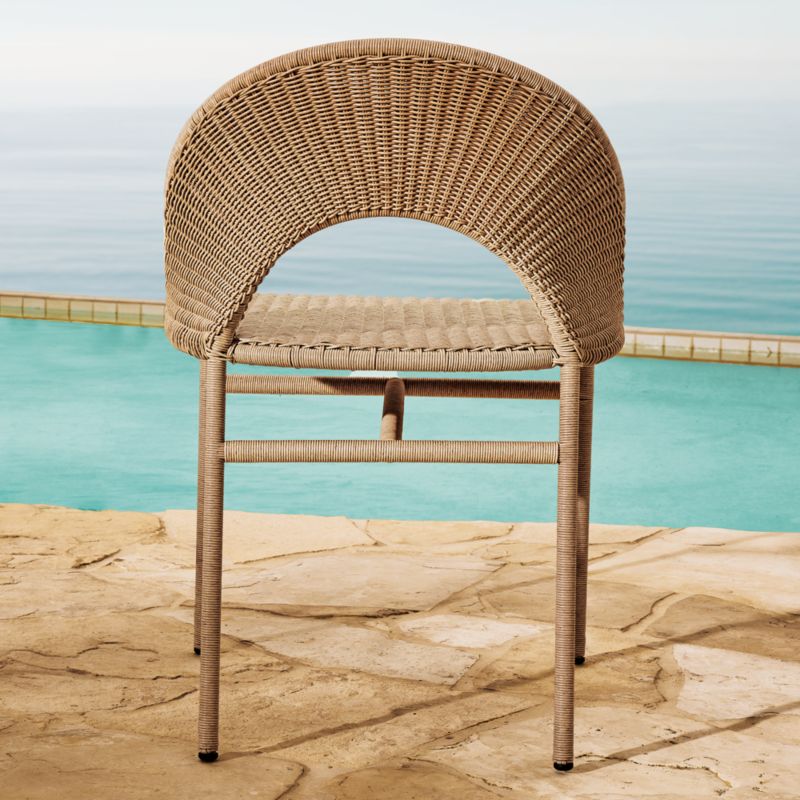 Arly Light Brown All-Weather Rattan Dining Chair - image 6 of 12